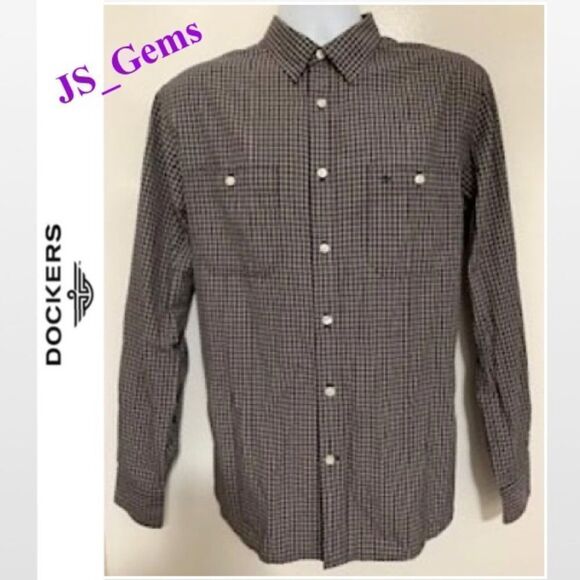Dockers Large Men Classic Plaid Top - Picture 1 of 14